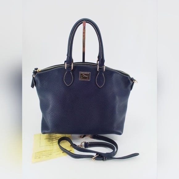 Dooney & Bourke Handbags - NEW Dooney & Bourke Pebbled Leather COBALT BLUE Double Handle SATCHEL Bag Purse